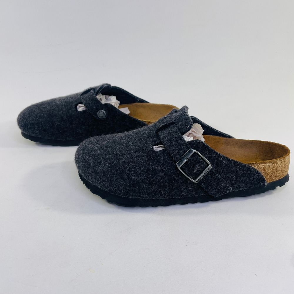 Birkenstock Boston Wool Felt Clogs Charcoal Gray Anthracite 37 L6 M4 Germany - Picture 3 of 7